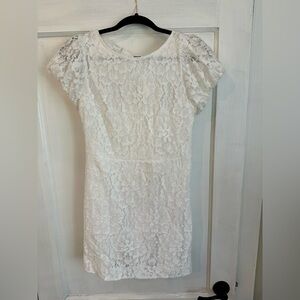Free People White Lace Mini Dress